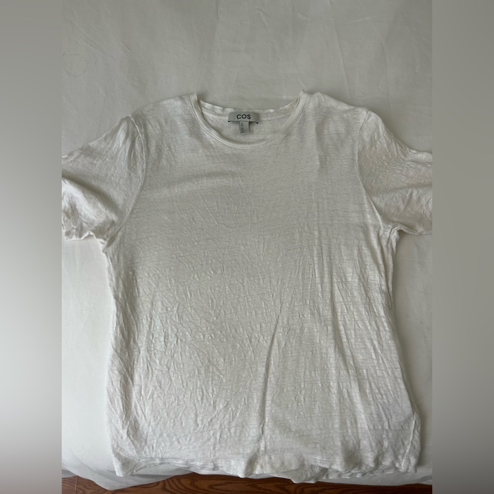 COS White Crew Neck Short Sleeve Tee